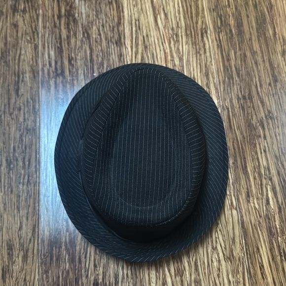 Kenny K. black white pinstripe unisex cotton fedora hat size large - Picture 5 of 8